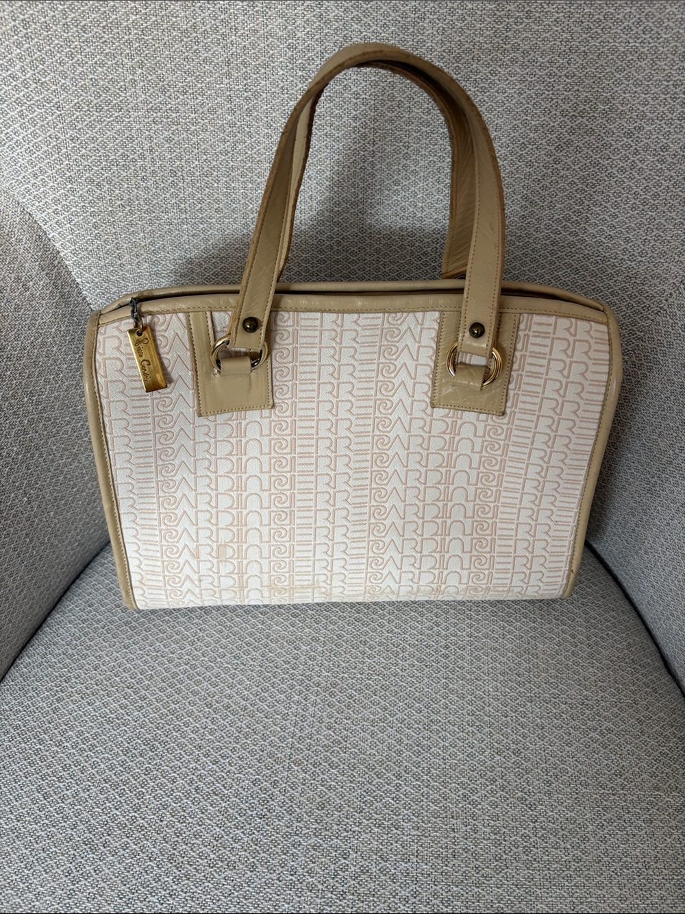 Pierre Cardin Cream & Tan Women's Purse with crossbody strap